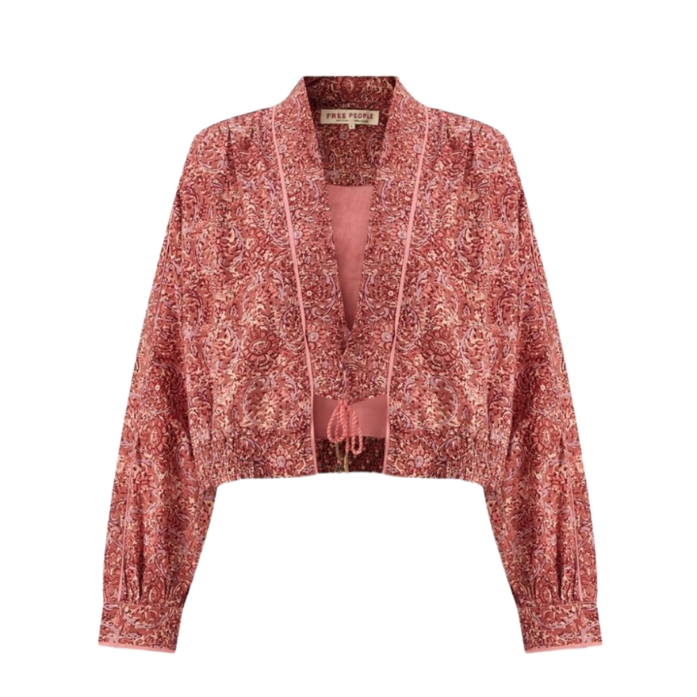 Free People Pink Patterned Jacket - image 1